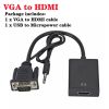 Full HD 1080P VGA to HDMI-compatible Converter Adapter Cable With Audio Output VGA HD Adapter for PC laptop to HDTV Projector
