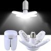 1pc E27 LED Bulb Fan Blade Timing Lamp AC85-265V 28W Foldable Led Light Bulb Ceiling Light For Home