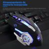 V5 Mouse Gamer; USB Wired RGB Gaming Mouse; 4 Adjustable DPI; 6 Programmable Buttons; 7 Colors Light; for Gaming Office