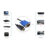 Cable HDMI a VGA macho a macho; adaptador AV de 1; 8 m; 1080P; convertidor chapado en oro de 24K para salida de pantalla;
