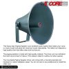 5 Core Outdoor PA Paging Horn Loud Speaker 16 Inch PA Speaker Weatherproof with mounting Bracket RH 16