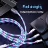 Glowing Cable LED light Micro USB Type C Cable 3A Fast Charging For Samsung iPhone Xiaomi Phone Flowing Streamer USB C Data Cord