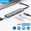 4 Port USB A Hub Adapter For Laptop Usb 3.0 Type C 5gbps; Suitable For Windows PC; Mac; Printer; Mobile HDD
