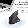 Rechargeable Ergonomic Wireless Mouse; 2.4GHz Wireless Optical Mouse with USB Receiver for Mac and Windows