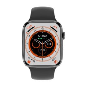 KIWITIME IWO WATCH DT8 MAX Smart Watch Series 8 45mm 2.0inch Infinite Screen Bluetooth Smartwatch for Android Phone Temperature (Color: Black Silicone)