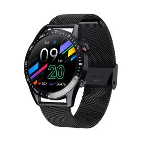 GT2 smart watch Bluetooth 1.32 inch call custom dial Heart rate Blood pressure Blood oxygen L13 (Colour: Black steel)