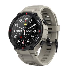 K22 smart call bracelet 1.28-inch IPS full view heart rate and blood pressure monitoring Bluetooth call watch (Colour: silver gray)