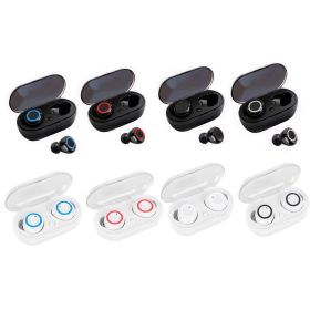 Y50 Bluetooth Headset TWS2 Bluetooth Headset Mini Portable with Wireless Bluetooth Headset 5.0 Touch Touch (Colour: Opp bag white red)