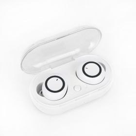 Y50 Bluetooth Headset TWS2 Bluetooth Headset Mini Portable with Wireless Bluetooth Headset 5.0 Touch Touch (Colour: White black color box packaging)