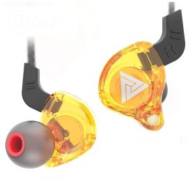 HiFi Sport Headphones 3.5mm In Ear Earphone For Running With Microphone Headset music Earbuds (Color: Yellow)