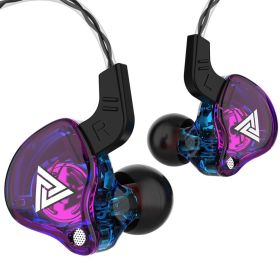HiFi Sport Headphones 3.5mm In Ear Earphone For Running With Microphone Headset music Earbuds (Color: purper)