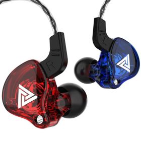 HiFi Sport Headphones 3.5mm In Ear Earphone For Running With Microphone Headset music Earbuds (Color: blue and red)
