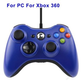 USB Wired Vibration Gamepad Joystick For PC Controller For Windows 7 / 8 / 10 Not for Xbox 360 Joypad with high quality (Color: 360 BLUE)