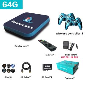 Pawky Box Game Console for PS1/DC/Naomi 50000+ Games Super Console WiFi Mini TV Kid Retro 4K Video Game Player (Color: 64G 33000 Games DBB)