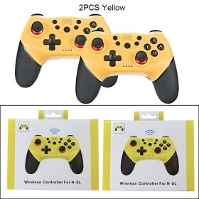 Compatible Nintendo Switch Controller Wireless Bluetooth Gamepads For Nintendo Switch Pro OLED Console Control Joystick (Color: 2PC Yellow With  BOX)