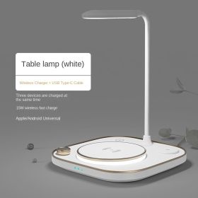 Four in one magnetic wireless charger 15w fast charge is applicable to multi-function three in one wireless charge of Apple mobile phone (Colour: Table lamp fund (five in one) white)