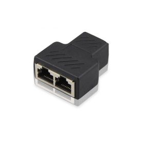 1pcs 2022 New RJ45 1 To 1/2 LAN Ethernet Network Cable Female Splitter Adapter Connector Splitter Extender Plug Network Tee Head (Color: Tee head)