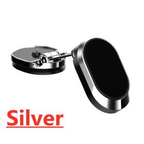 Magnetic Car Phone Holder Magnet Smartphone Mobile Stand Cell GPS For iPhone 14 13 12 11 X Pro Max Xiaomi Mi Huawei Samsung LG (Color: Silver)