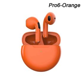 Air Pro 6 TWS Wireless Headphones with Mic Fone Bluetooth Earphones Sport Earbuds Pro6 J6 Headset for Apple iPhone Xiaomi Huawei (Color: GOLD)