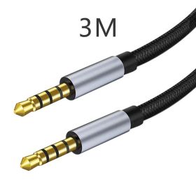 3.5mm male to male nylon braided audio cable AUX car phone computer car audio headphone connecting cable audio cable (Color: White)