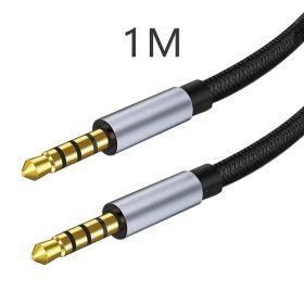 3.5mm male to male nylon braided audio cable AUX car phone computer car audio headphone connecting cable audio cable (Color: Red)