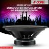 5 Core 10 Inch Subwoofer Speaker • 750W Peak • 4 Ohm Replacement Car Bass Sub Woofer • w 1.25" Voice Coil • 23 Oz Magnet- WF 10120 4OHM