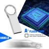Mini Metal USB Flash Drives 64GB Silver Ring Pen Drive Memory Stick High Speed Storage Devices Black Pendrive Creative Gifts