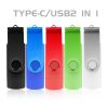 2 in 1 TYPE-C for Mobile phone USB Flash Drive 64GB Rotatable Black Memory Stick Green Pen Drive Red Pendrive Blue U Disk
