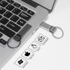 Silver Metal USB Flash Drives 64GB Free key Ring Pen Drive Creative Business Gifts Memory Stick Black Storage Devices
