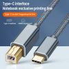 USB C to USB B 2.0 Printer Cable Braided Printer Scanner for Epson HP Canon Brother MacBook Pro Samsung MIDI Controlle Cable