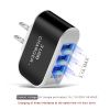 1pc Candy Color US-Spec Power Adapter 3 Ports USB Wall Home Charger Charging Adapter With Indicator
