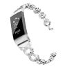 Suitable for fitbit charge3/4 smart bracelet Voo diamond metal bracelet stainless steel alloy metal wristband